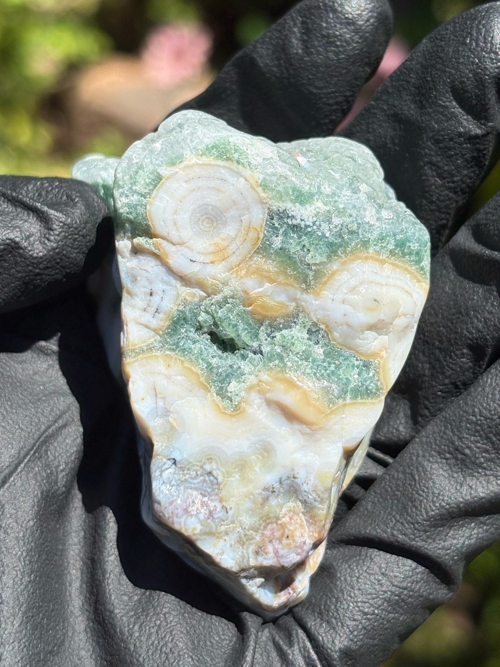 Druzy Ocean Jasper Crystal Freeform - Polished Sea Jasper - Orbicular Jasper